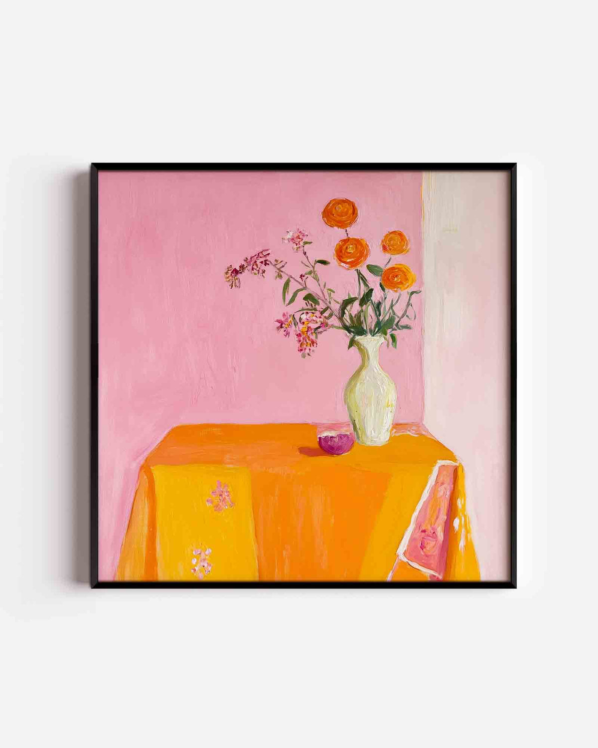 Bloemen in vaas – moderne vierkante poster als wanddecoratie
