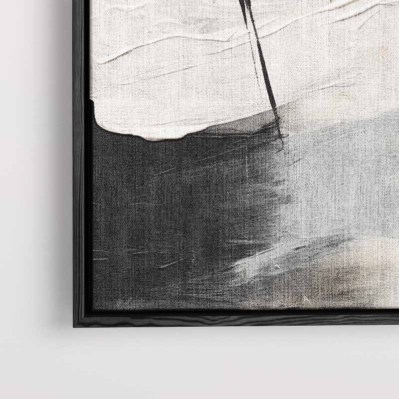 Contrasten in Abstractie – staand kunstwerk voor modern interieur