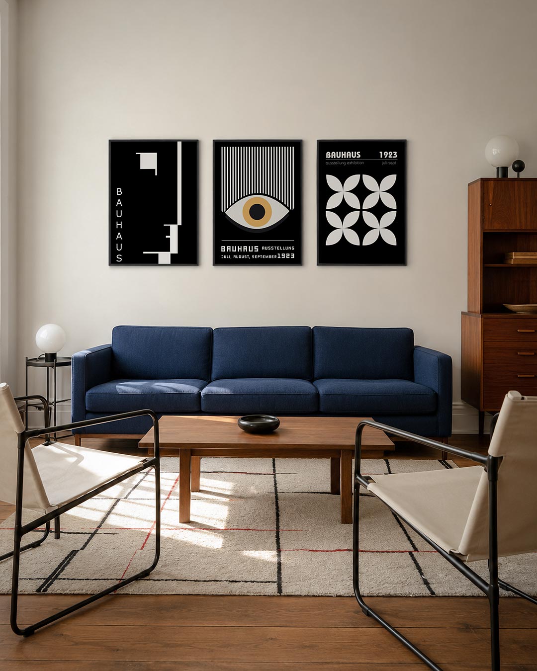 Zwart wit lijnenspel driedelige posterset – deze posterset in drie delen toont een strak lijnenspel met zwarte en witte