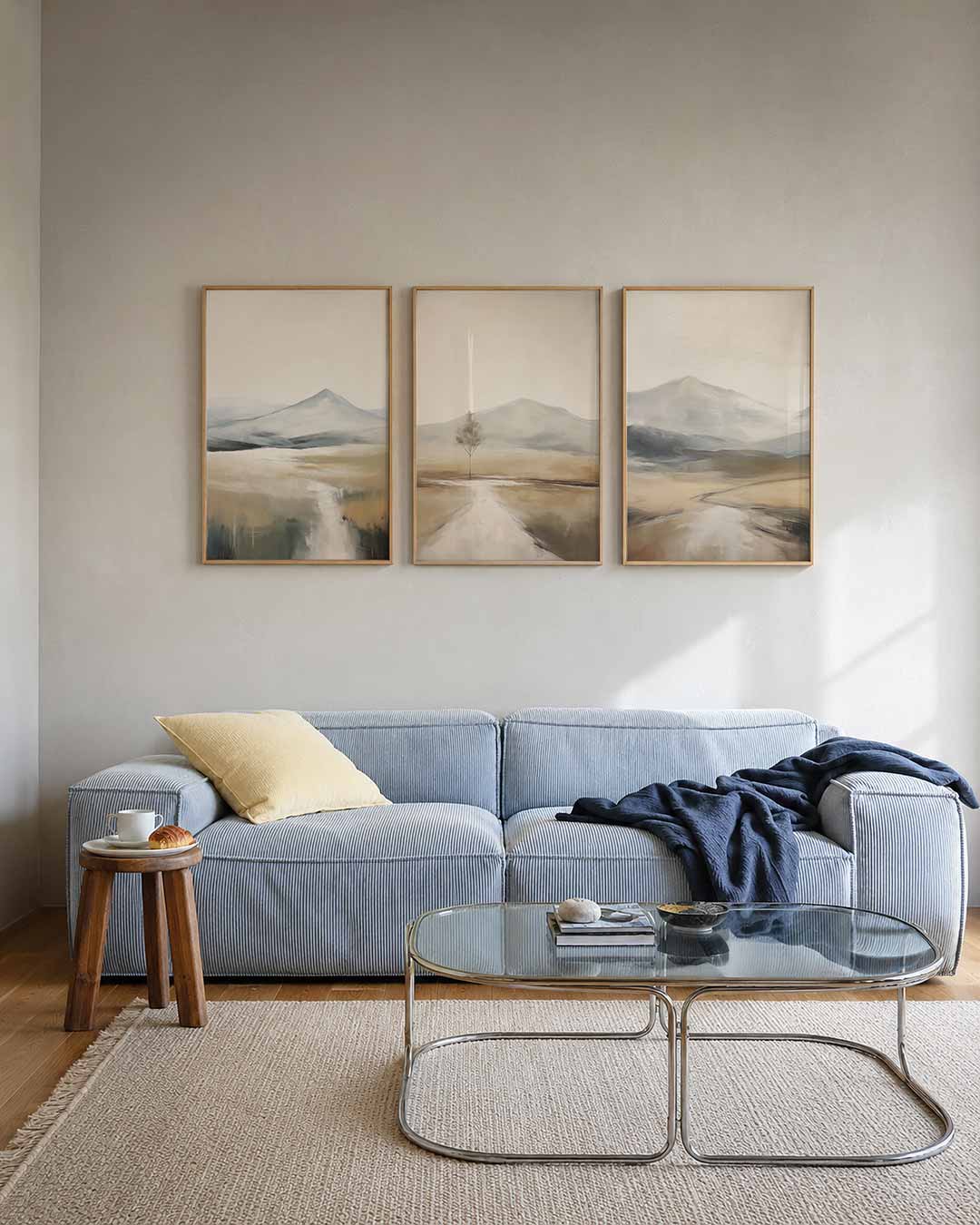 Zachte landschapstonen – een serene compositie met zachte kleuren – weergave 2