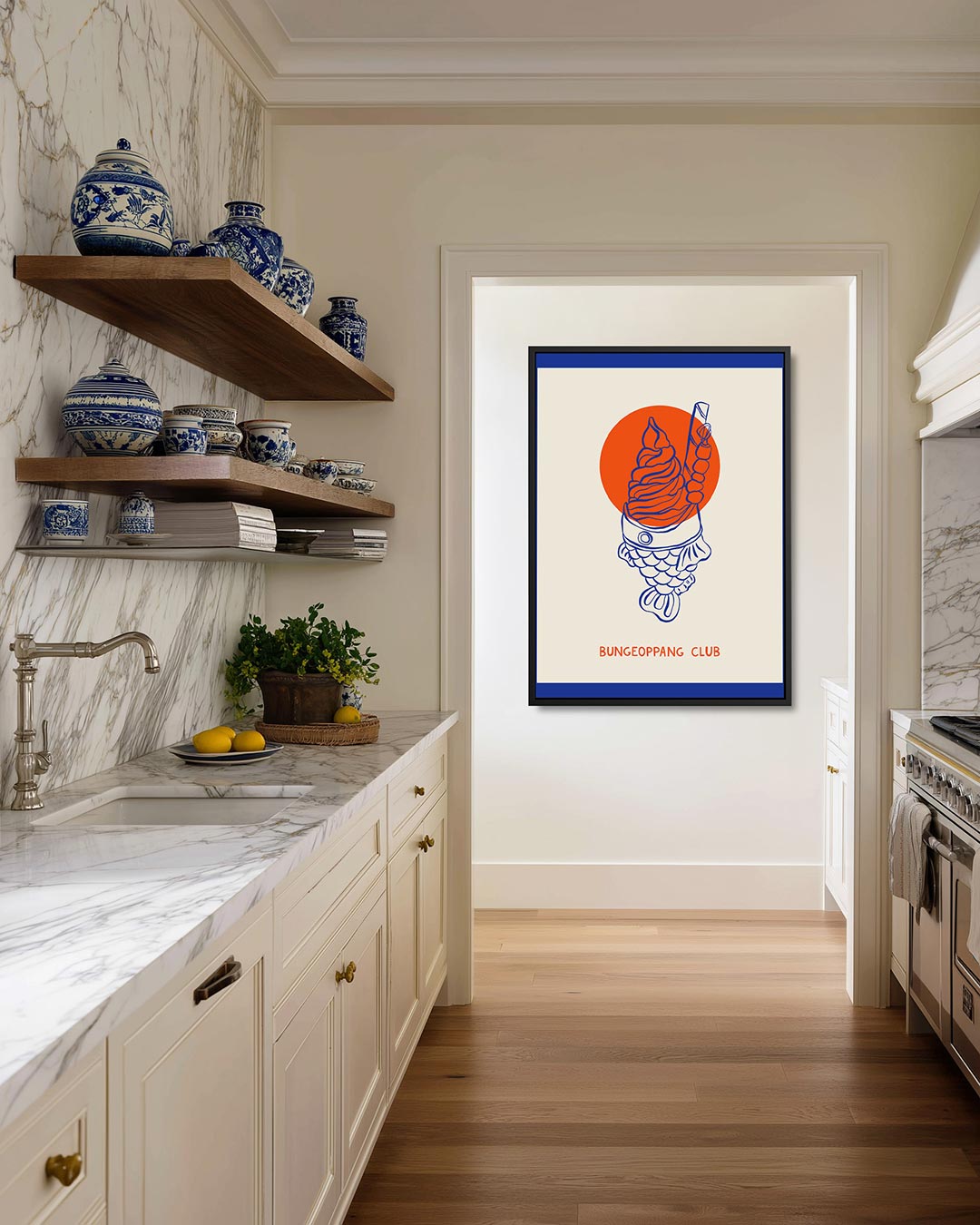 Grafische visuele illustratie – kunstwerk als stijlvolle wanddecoratie