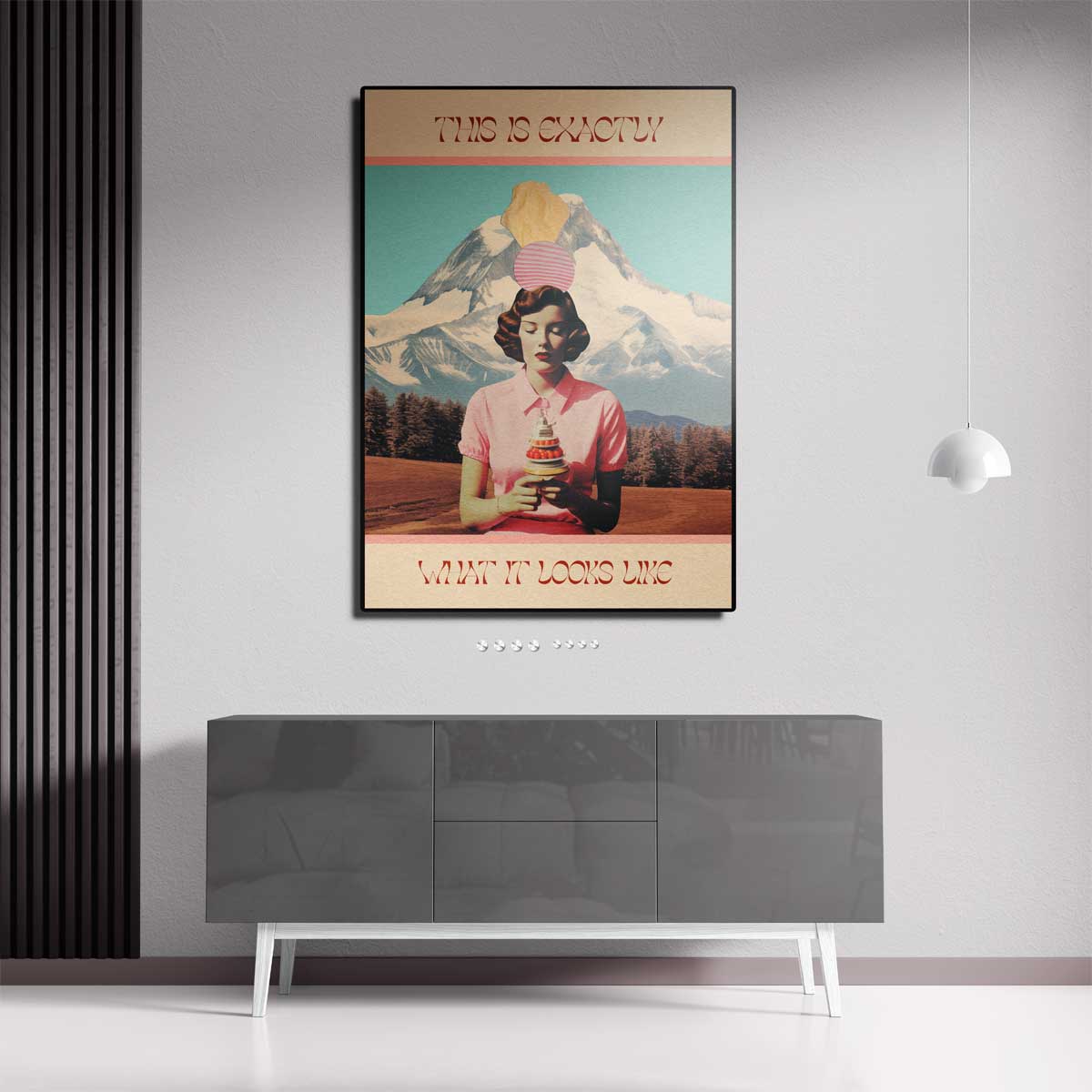 Surrealistische Dame met IJs – canvas kunstwerk als wanddecoratie