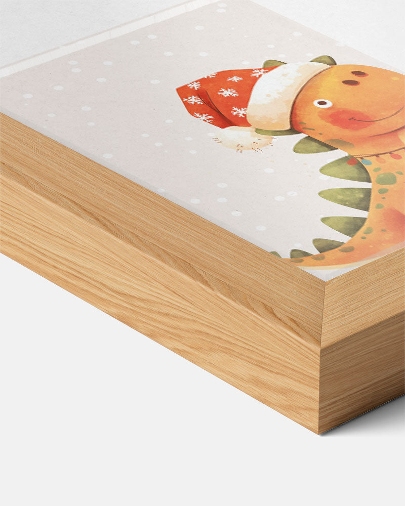 Kerst Dino – kids poster als vrolijke staande wanddecoratie