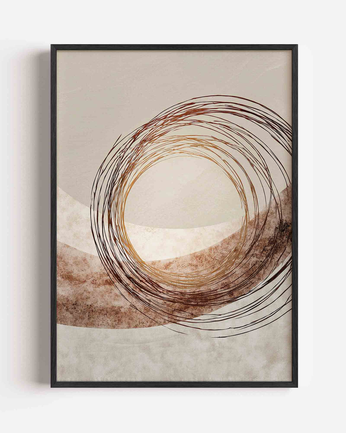 Cirkelvormige lijnen – abstracte portret poster als wanddecoratie