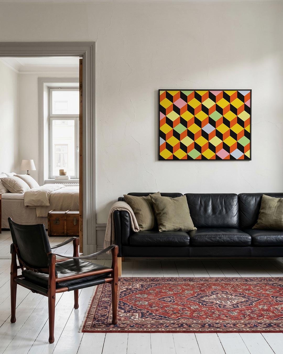 Vormritme en kleur – geometrische Bauhaus poster in liggend formaat