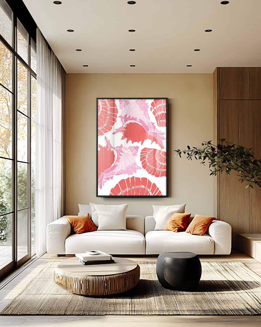 Zee Schelp Patroon – staand kunstwerk voor modern interieur