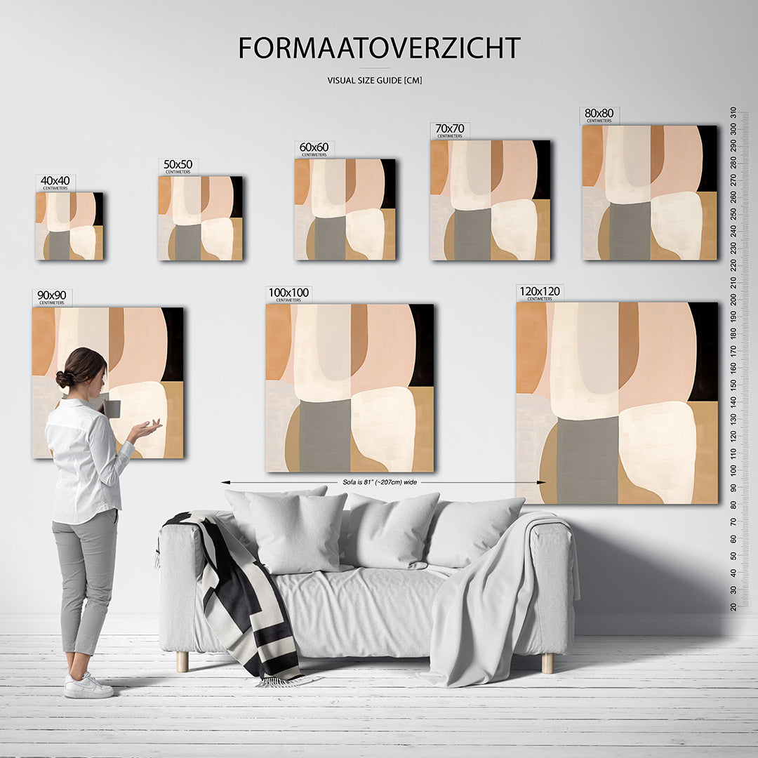 Organische vormen compositie kunstwerk – materiaalweergave – dit kunstwerk toont een harmonie van zachte, organische vormen