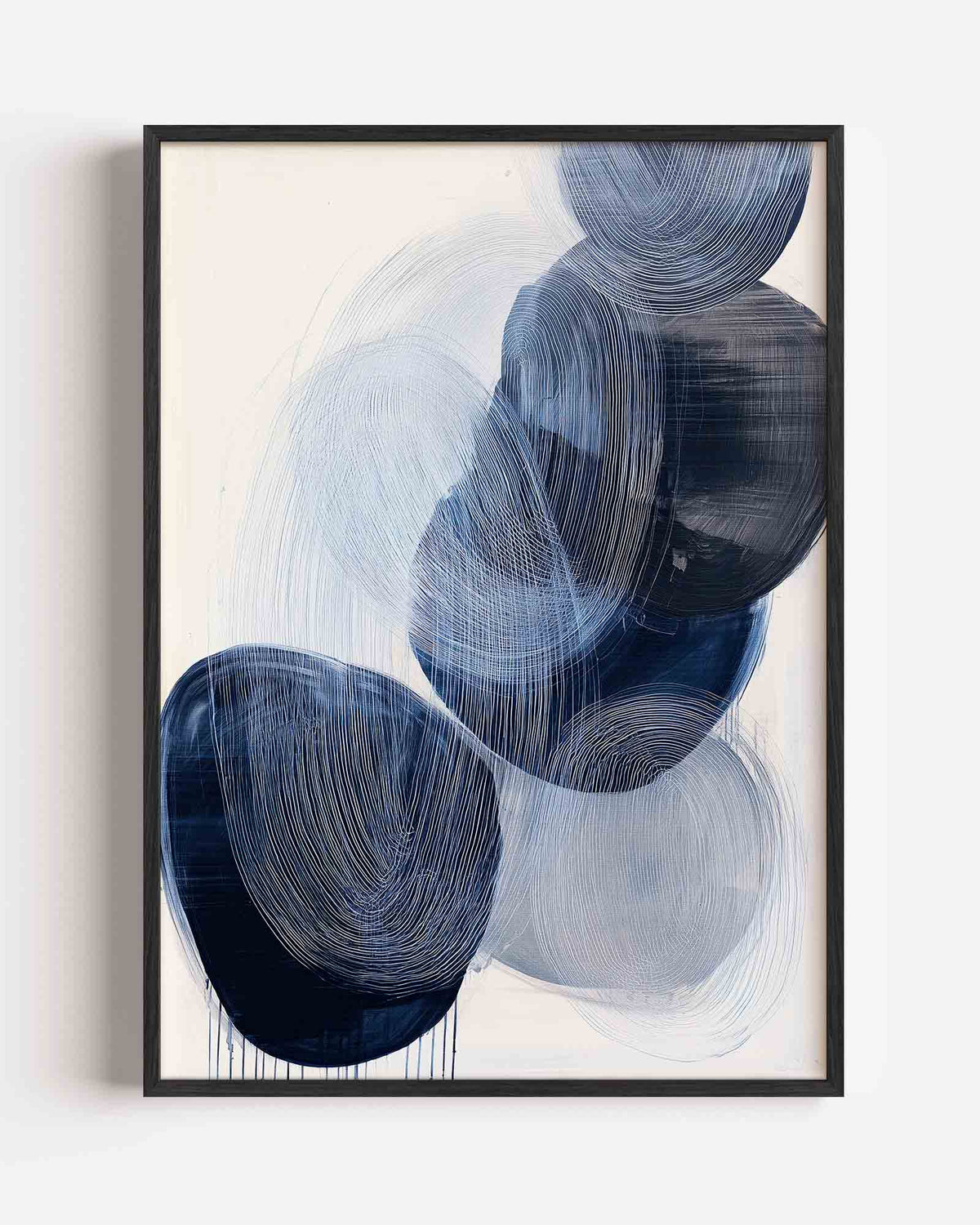 Abstracte blauwe vormen – abstracte portret poster als wanddecoratie