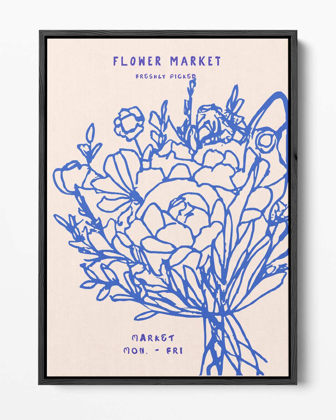 Bloemenmarkt Elegantie – portret kunstwerk als wanddecoratie