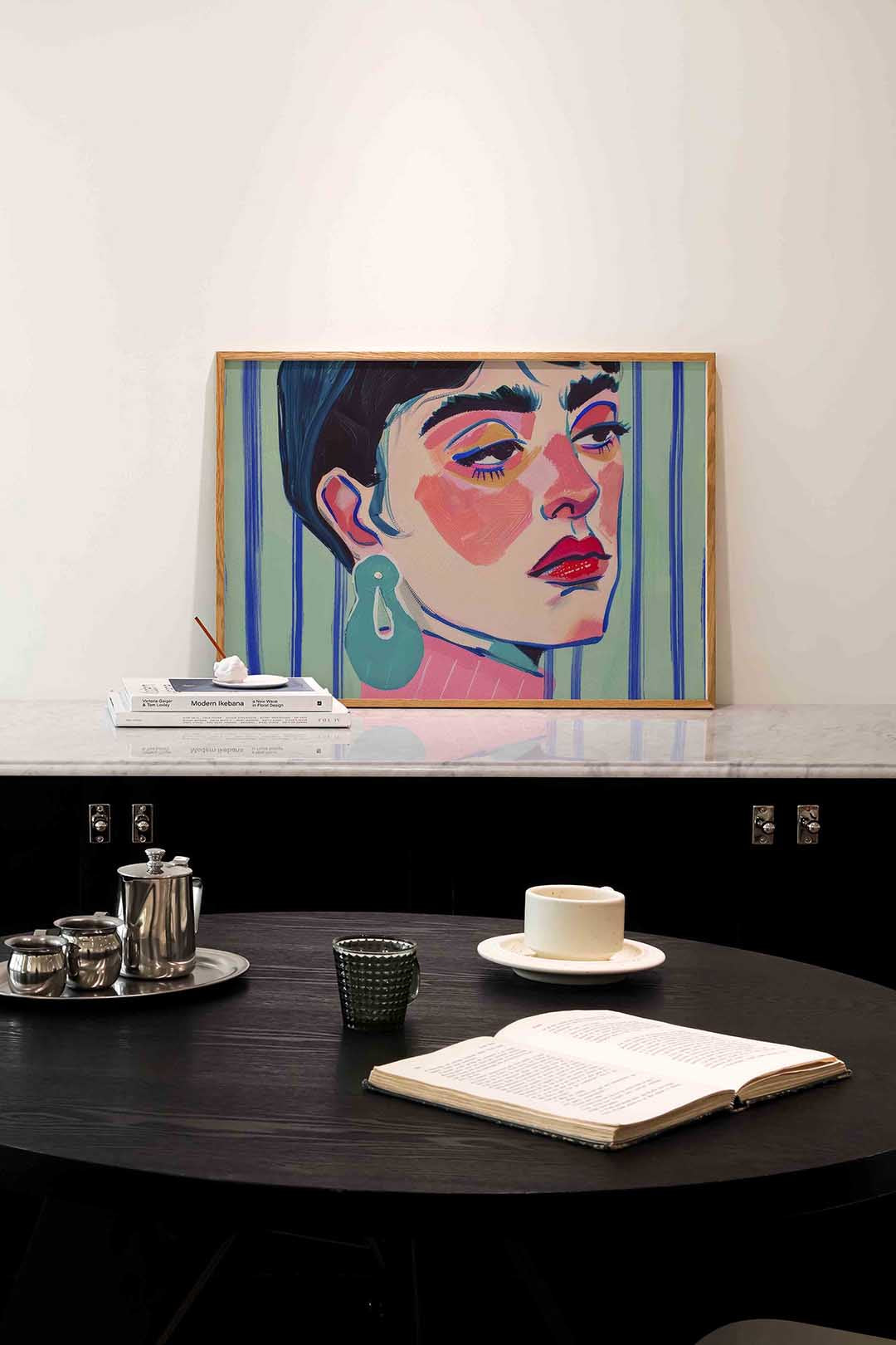 Portret met kleurrijke accenten – portret poster in liggend formaat