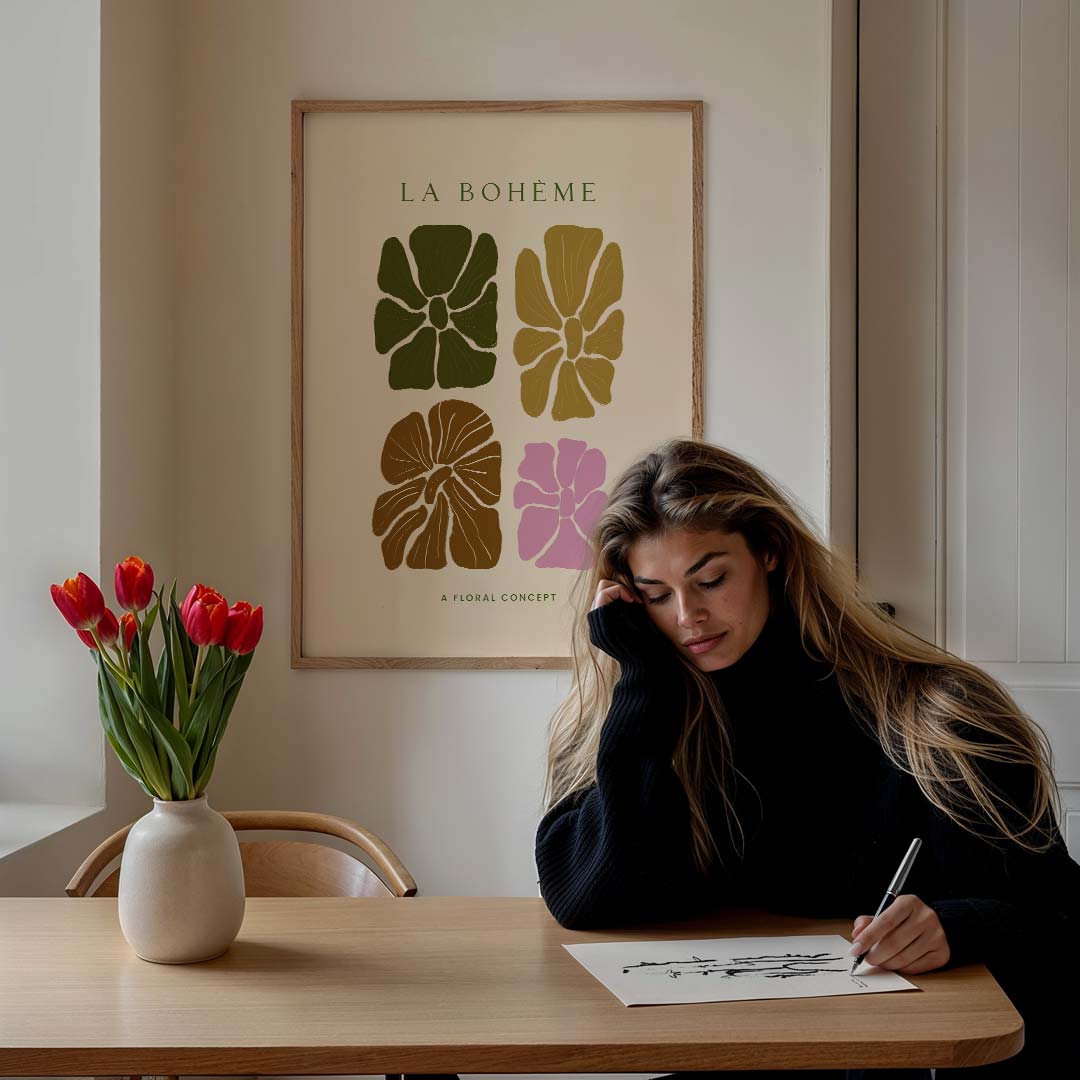 La Bohème Bloemenposter – bloemen poster in staand formaat