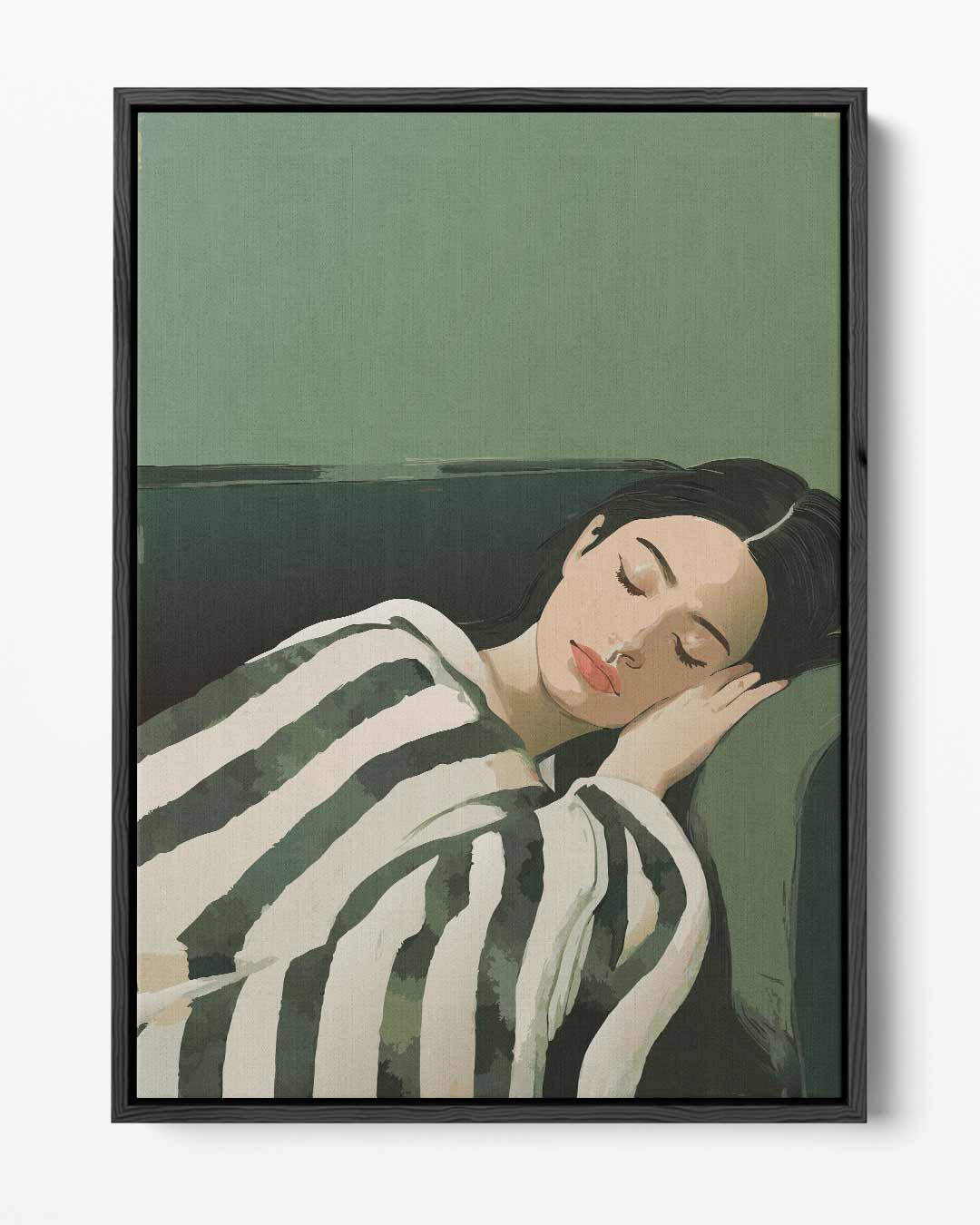 Rustgevende Slaap – portret kunstwerk als wanddecoratie