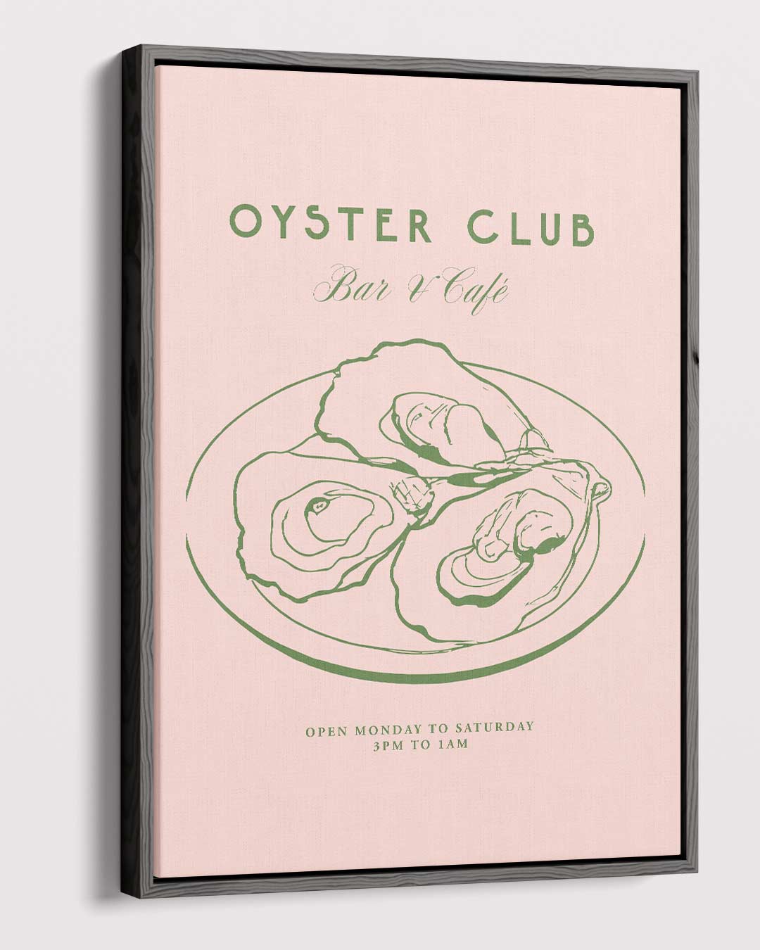 Oyster Club Illustratie – canvas wanddecoratie in portret formaat
