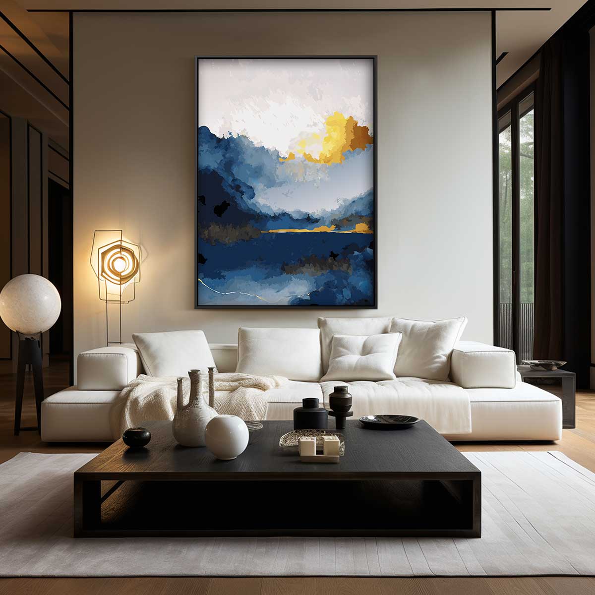 Avondgloren in Abstract – modern portret kunstwerk van WallArtistic