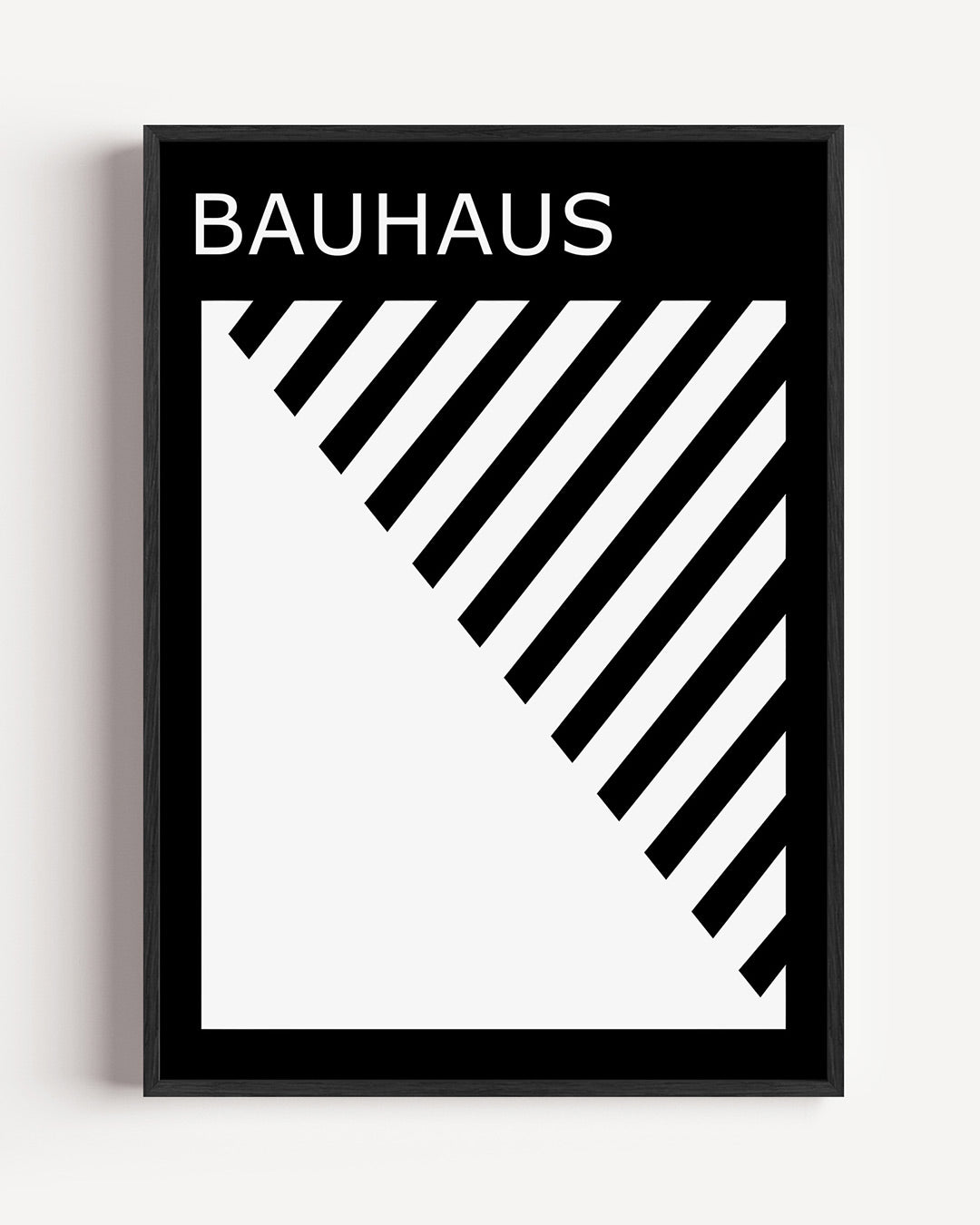 Zwart wit lijnen – staande Bauhaus poster als wanddecoratie