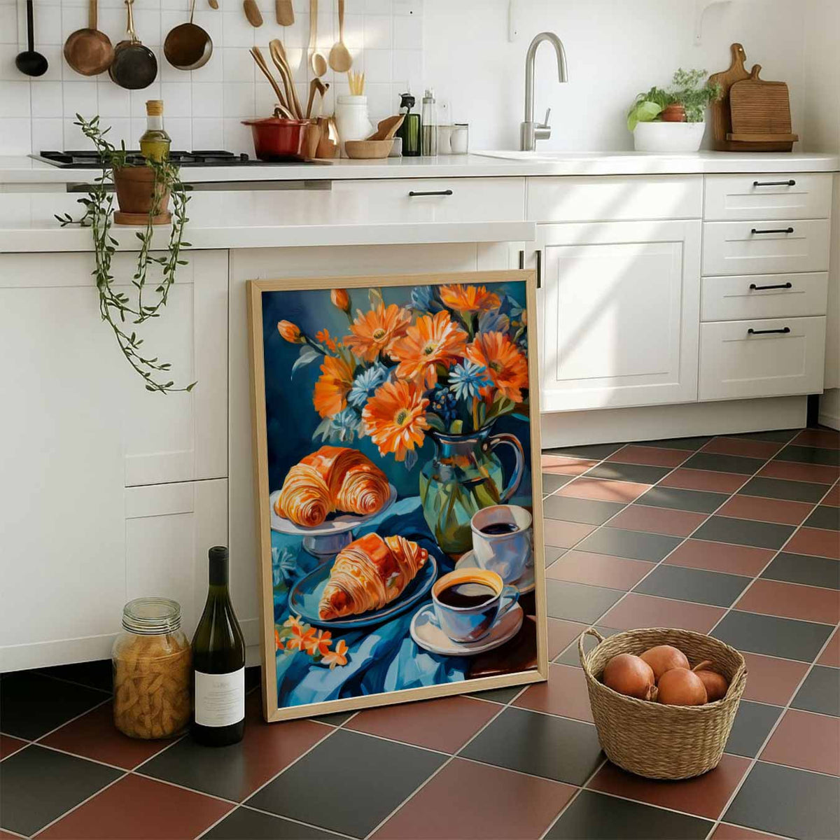 Rustieke Ontbijt Sfeerposter – staande muurposter voor keuken of eethoek