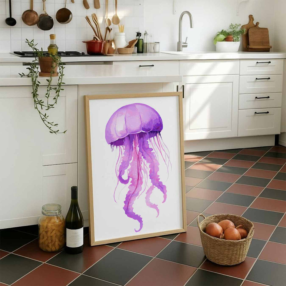 Magische Medusa Wandkunst – staande muurposter met zomerse uitstraling