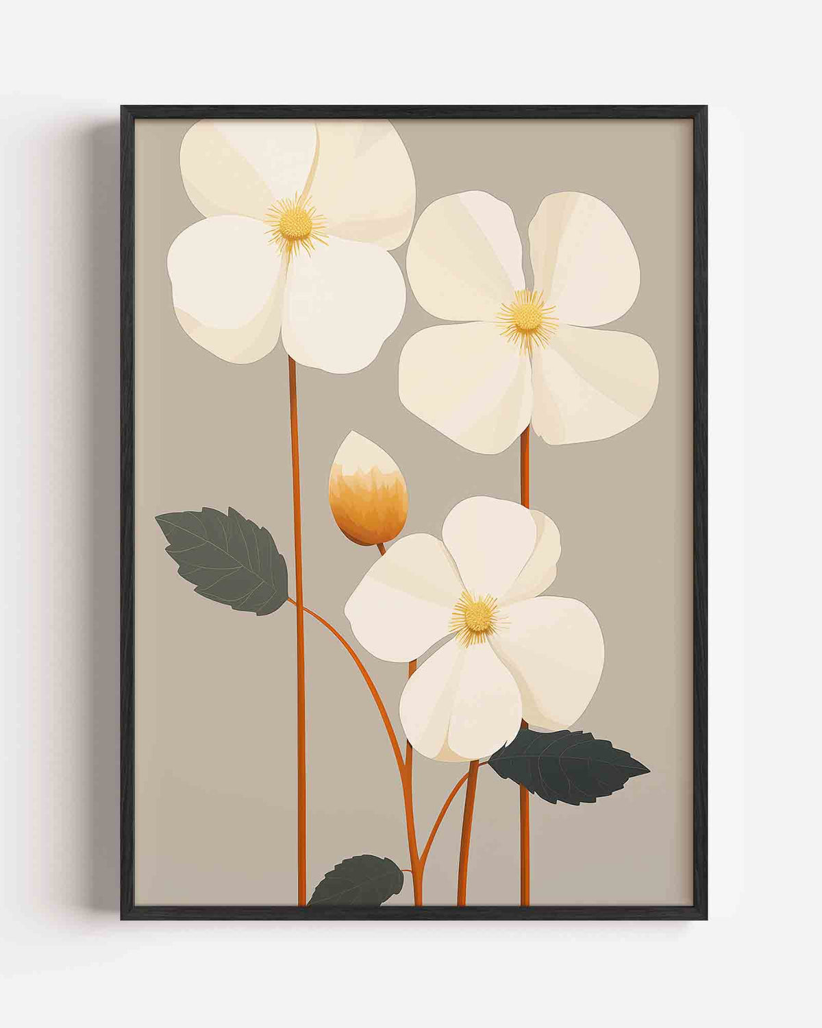 Bloemen en bladeren – bloemen portret poster als wanddecoratie