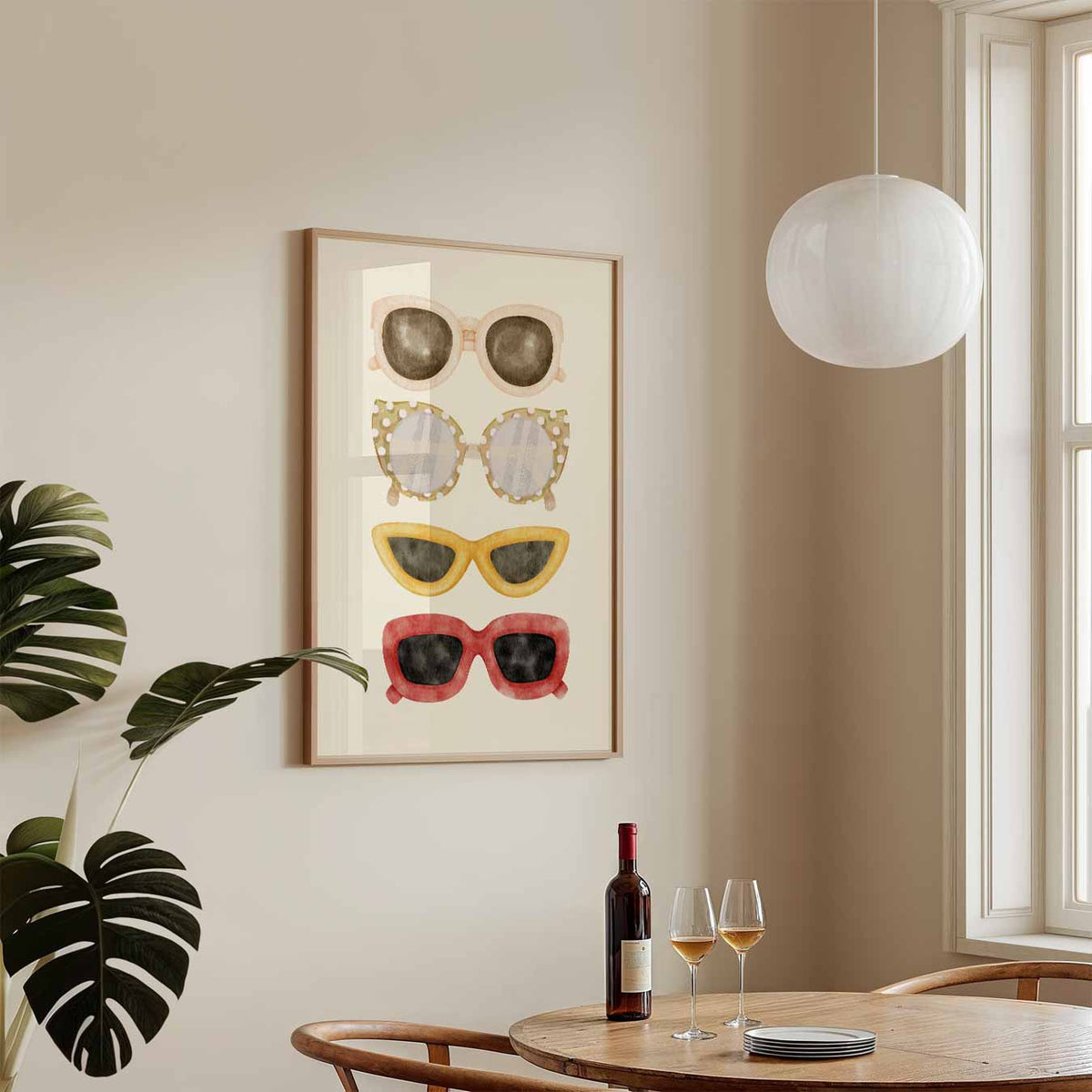 Zonnebrillen Collectie – zeedieren poster in staand formaat