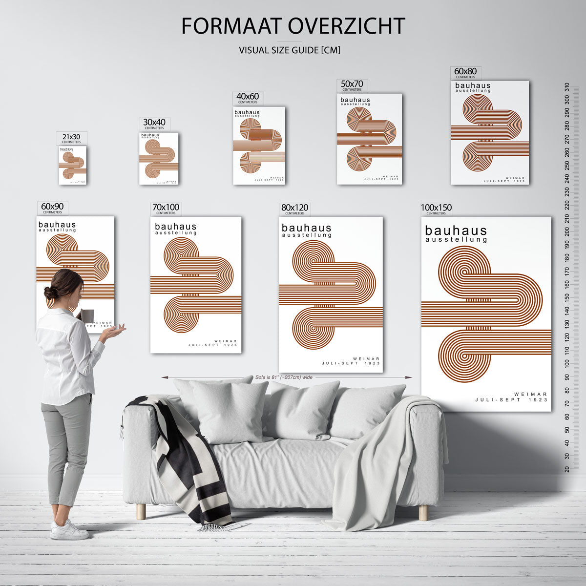 Lijnen en cirkelpatronen – Bauhaus poster als moderne geometrische wanddecoratie