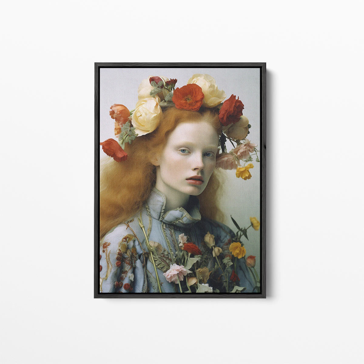 Bloemenpracht in Portret – canvas kunstwerk als wanddecoratie