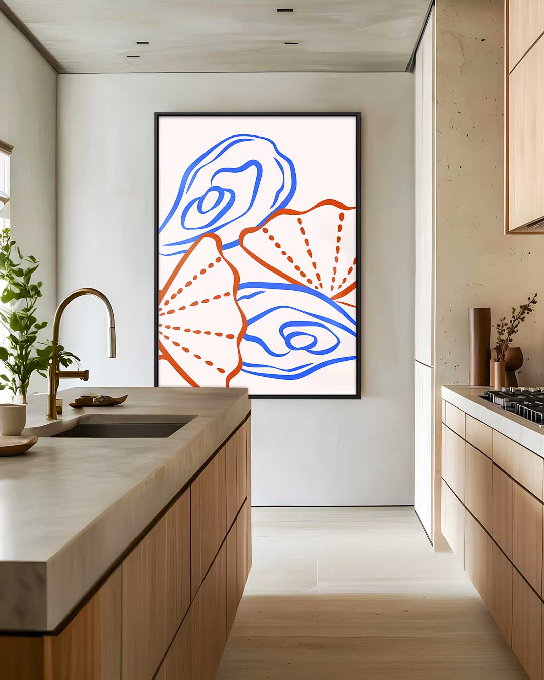 Vrolijke Schelpen Print – staand kunstwerk voor modern interieur