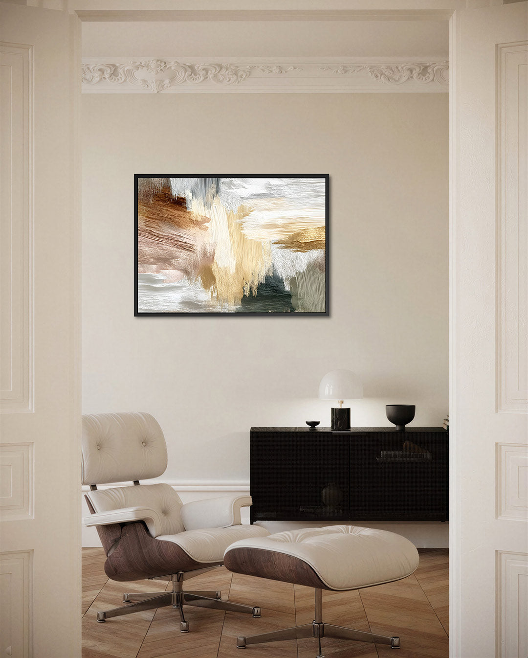Dynamische kleurenmix – liggende wanddecoratie