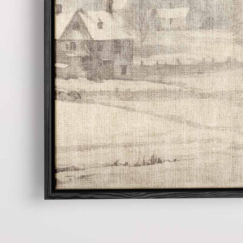 Winterlandschap in Waterverf – staand kunstwerk voor modern interieur