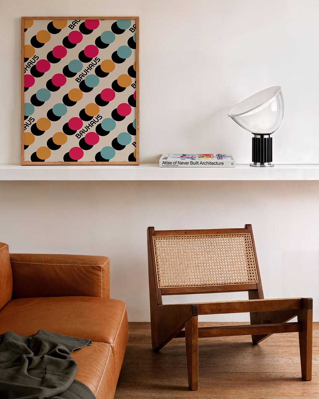 Cirkelritme en kleur – staande Bauhaus poster voor aan de muur