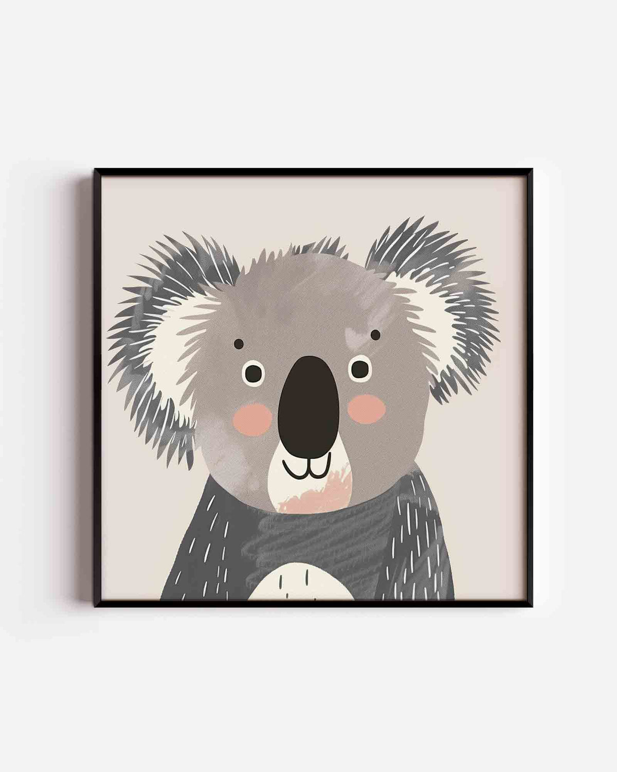 Koala illustratie – vierkante kinderposter als wanddecoratie