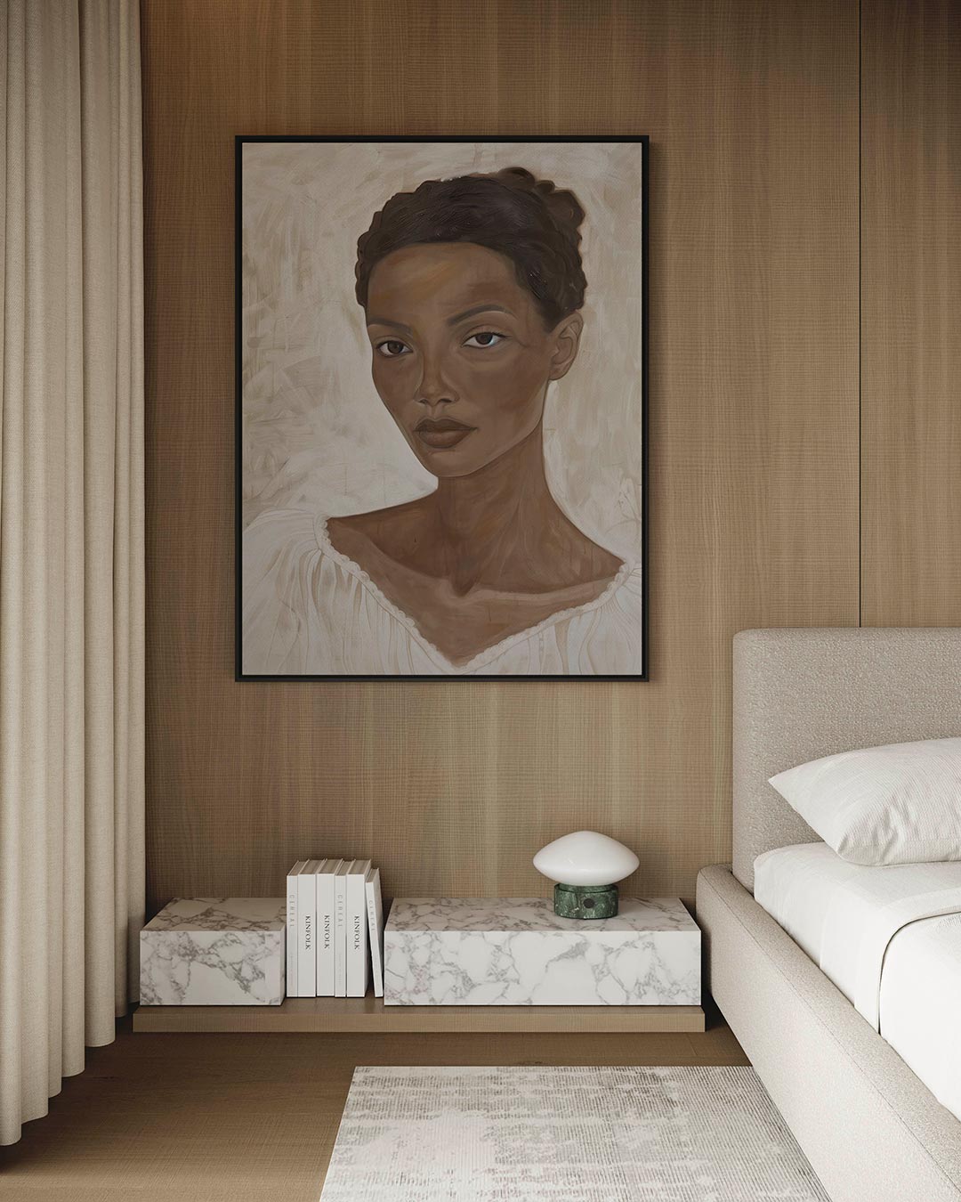 Portret in aardetinten – staand wanddecoratie kunstwerk