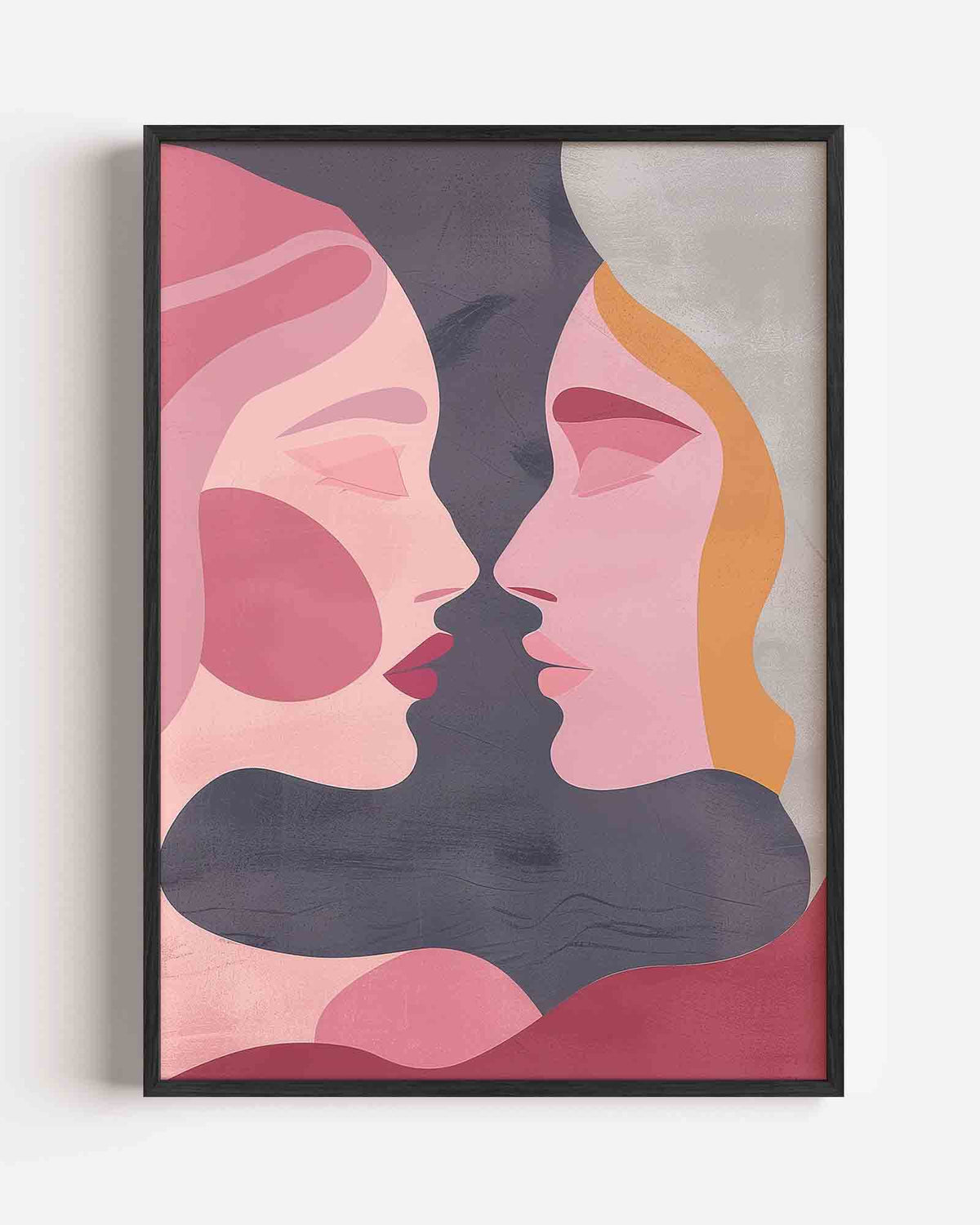 Twee gezichten – Kunst & Design poster als staande wanddecoratie