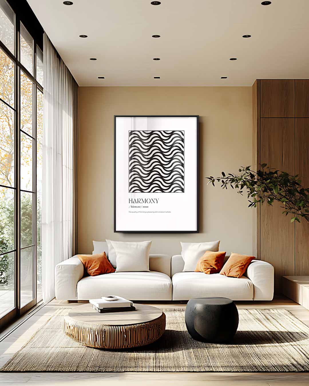 Harmonieuze Golven – staand kunstwerk voor modern interieur