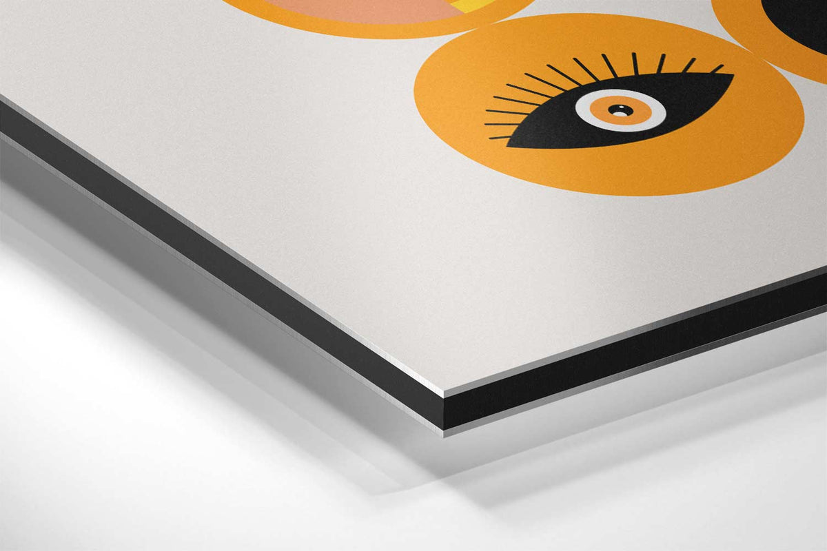 Retro Oogpatroon Kunstwerk – canvas kunstwerk als wanddecoratie