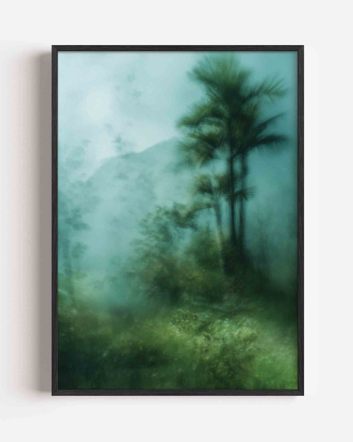 Mistige bomen – jungle portret poster als wanddecoratie