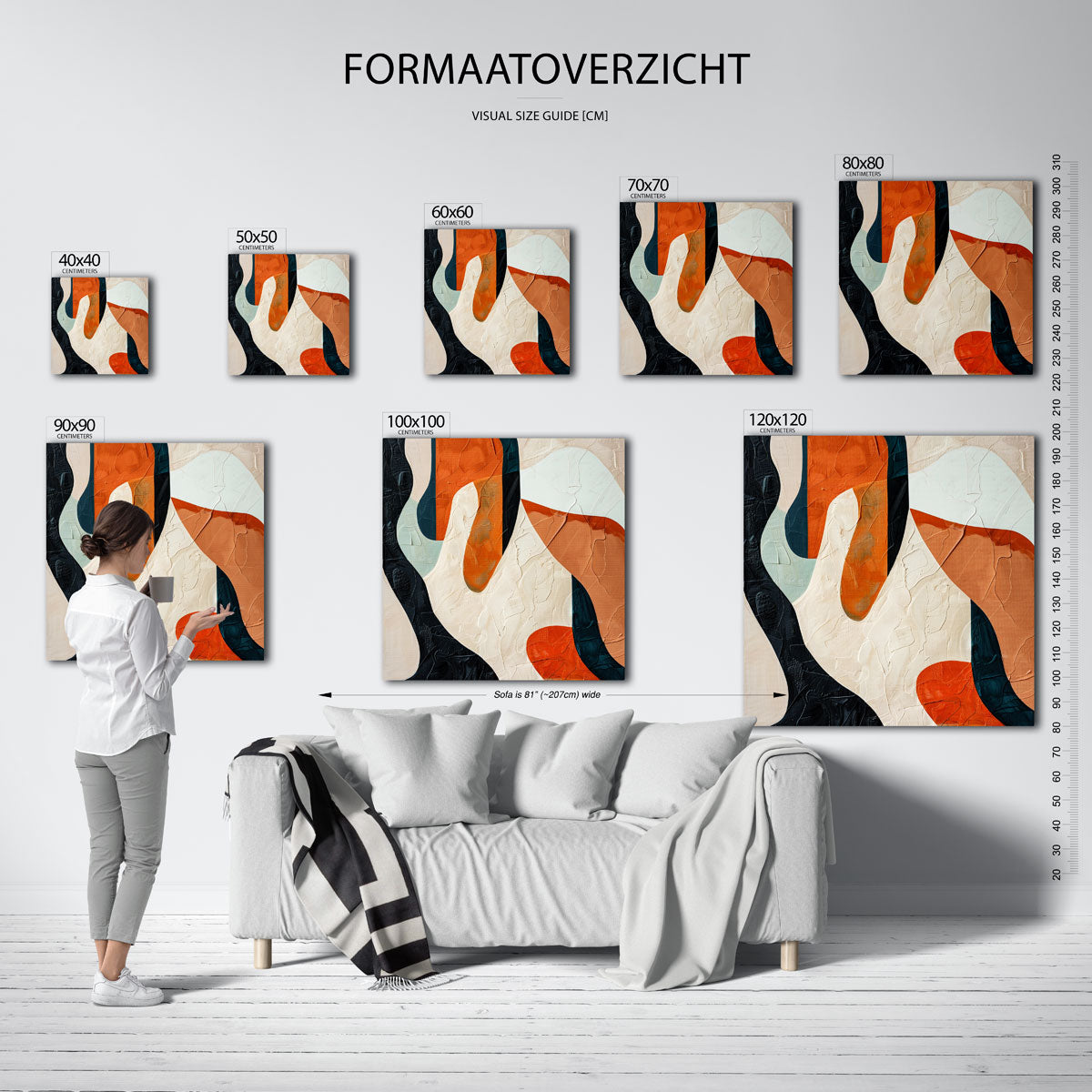 Abstracte vormen – vierkante muurposter met abstracte vormen