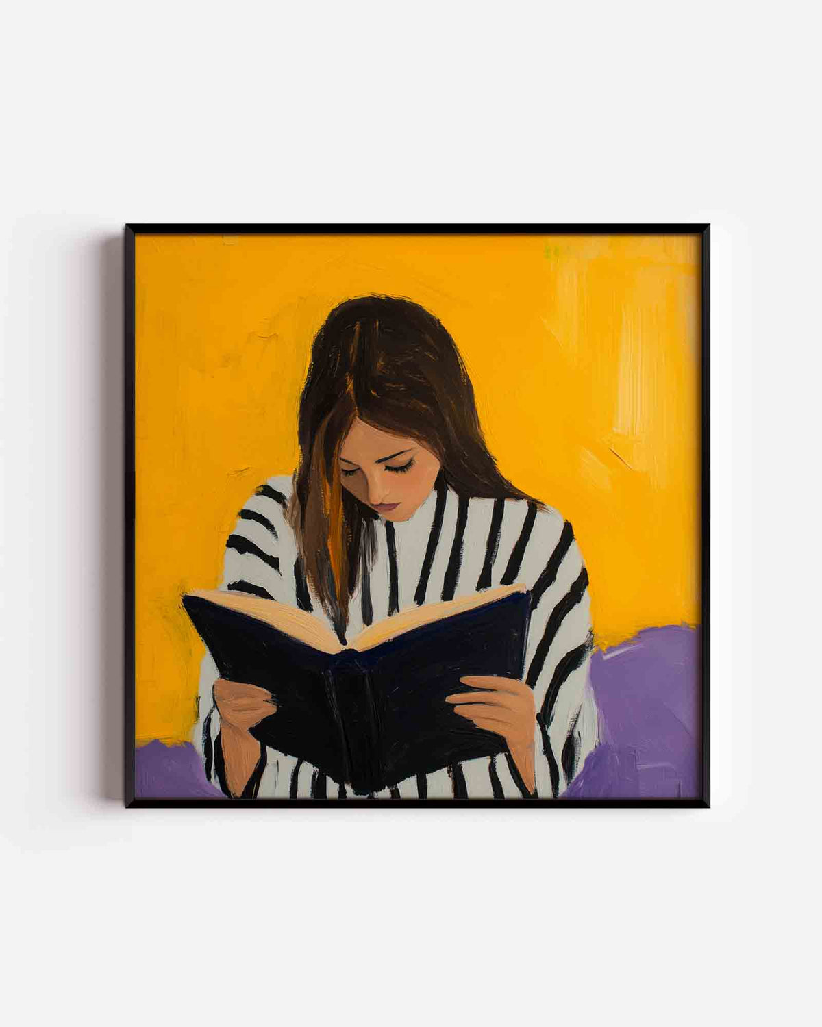 Lezende vrouw – moderne vierkante poster als wanddecoratie