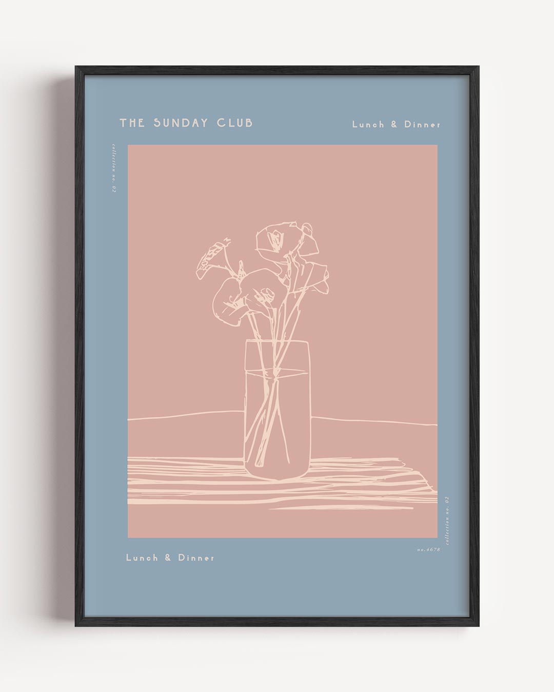 Elegante Bloemenvaas – College Club portret poster als wanddecoratie