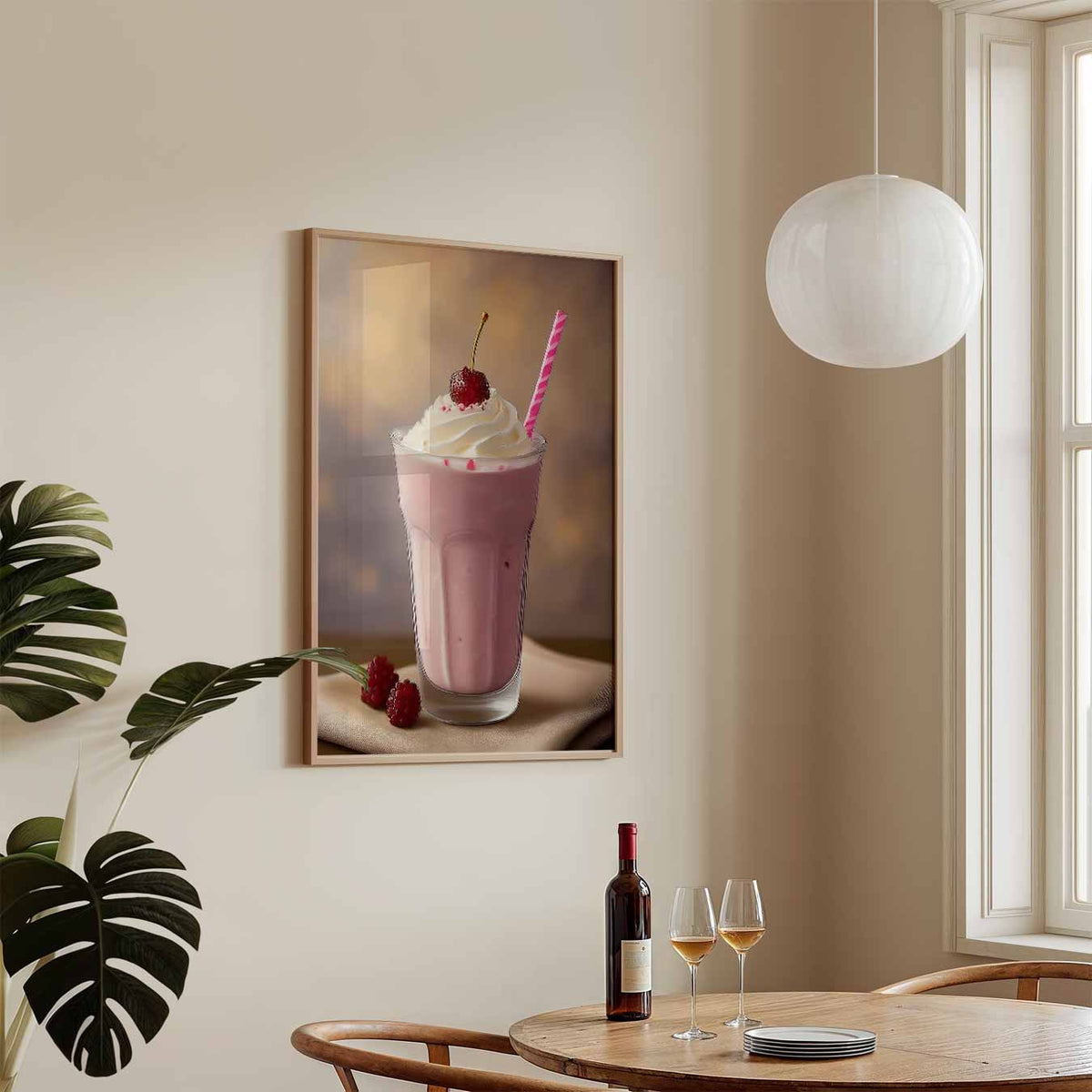 Romantische Milkshake – keukenposter in staand formaat