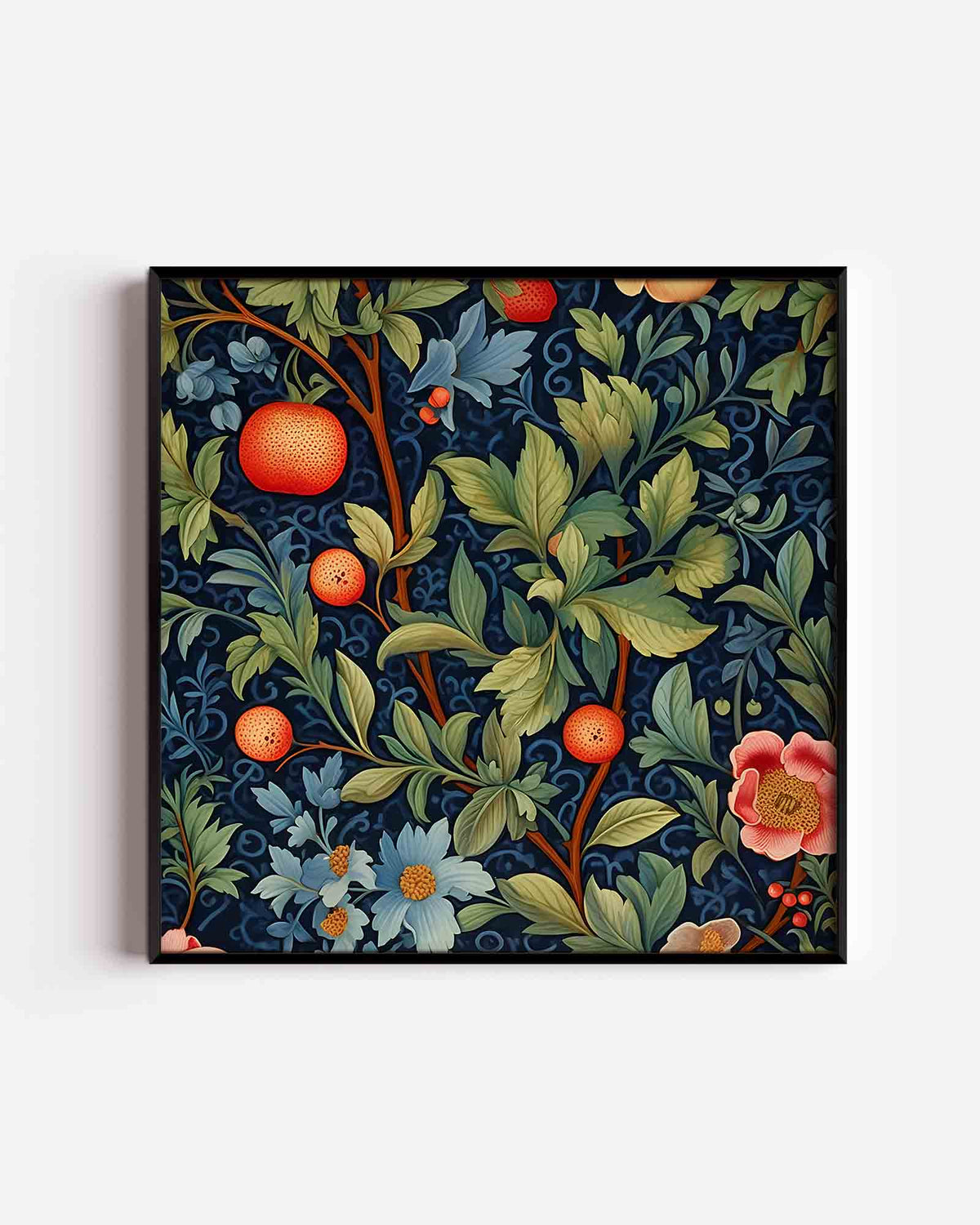 Bloemen en fruit – William Morris vierkante poster als wanddecoratie