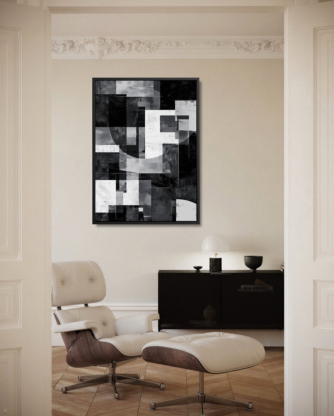 Geometrische vormen – moderne staande wandkunst