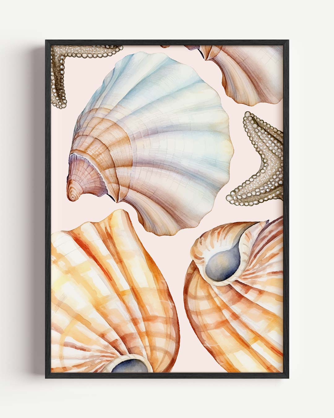 Strandvibe Schelpen – zeedieren portret poster als wanddecoratie