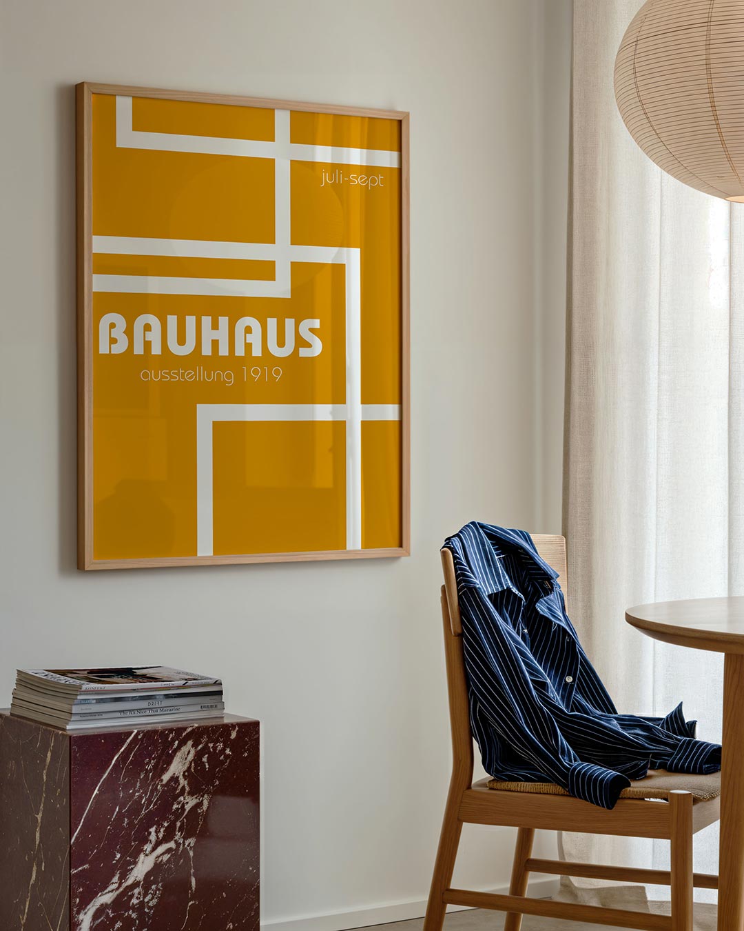 Lijnen en vlakkenspel – geometrische poster in Bauhaus-stijl van WallArtistic