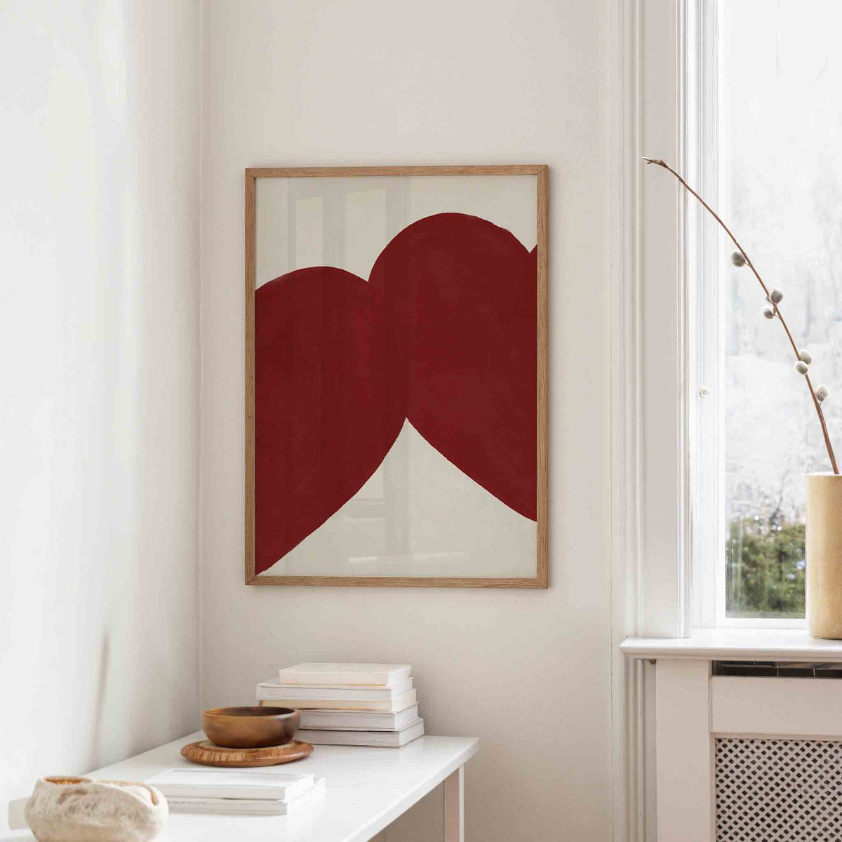 Rode harten – staande design wanddecoratie van WallArtistic