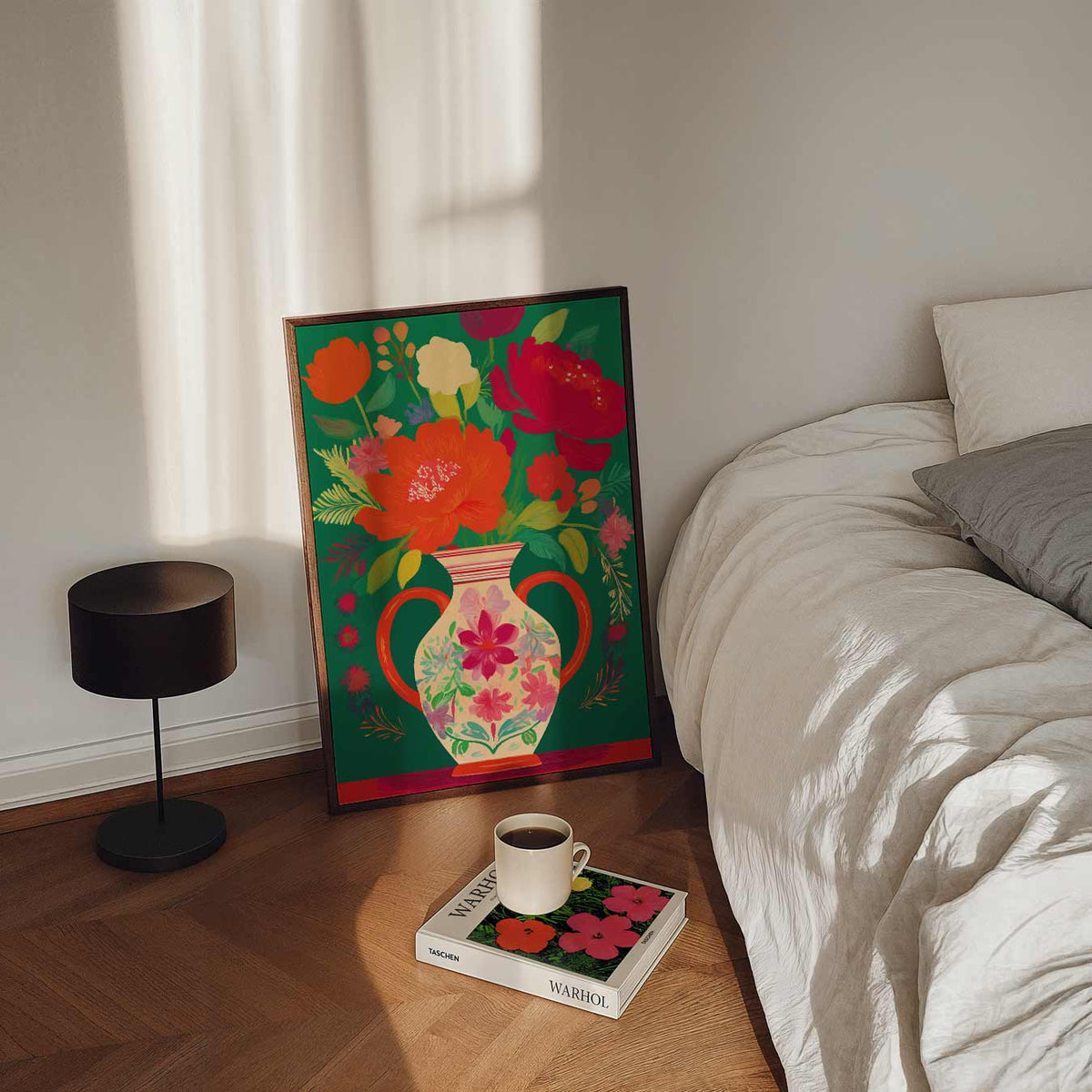 Bloemenpracht in Vaas – staande bloemen wanddecoratie van WallArtistic