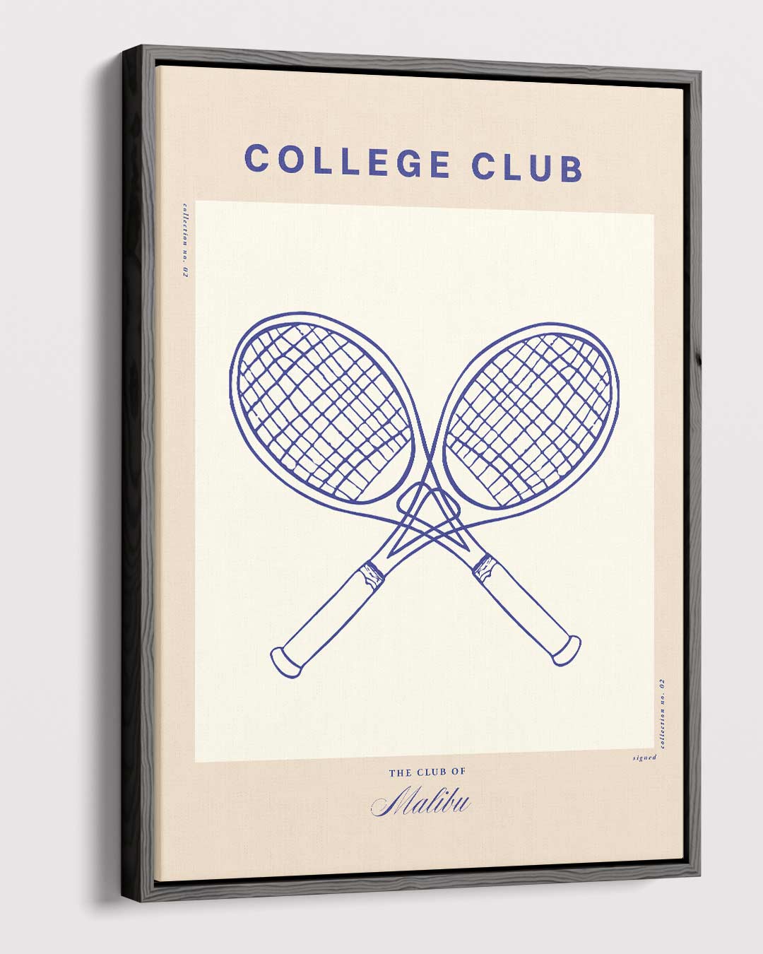 College Club Tennisposter – canvas wanddecoratie in portret formaat