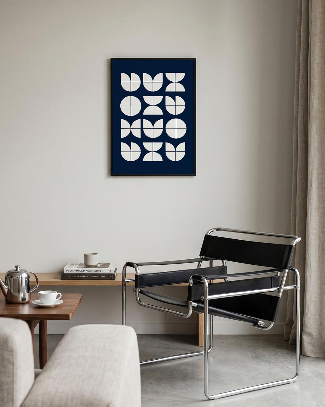 Vormritme en balans – geometrische Bauhaus poster in staand formaat