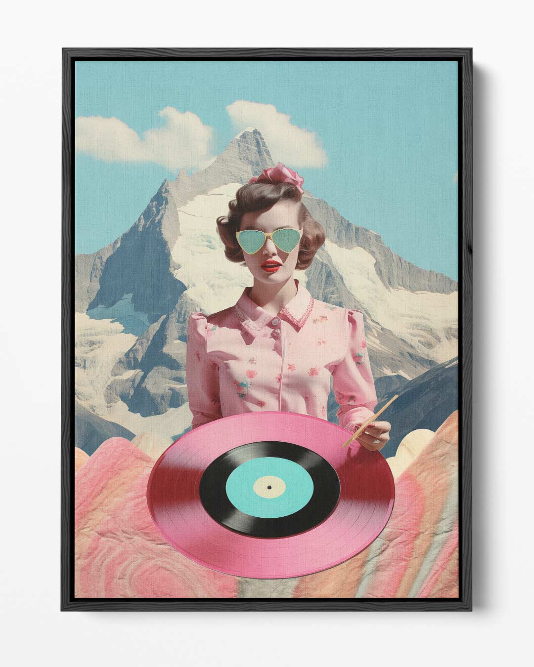 Retro Vinyl Bergen – portret kunstwerk als wanddecoratie