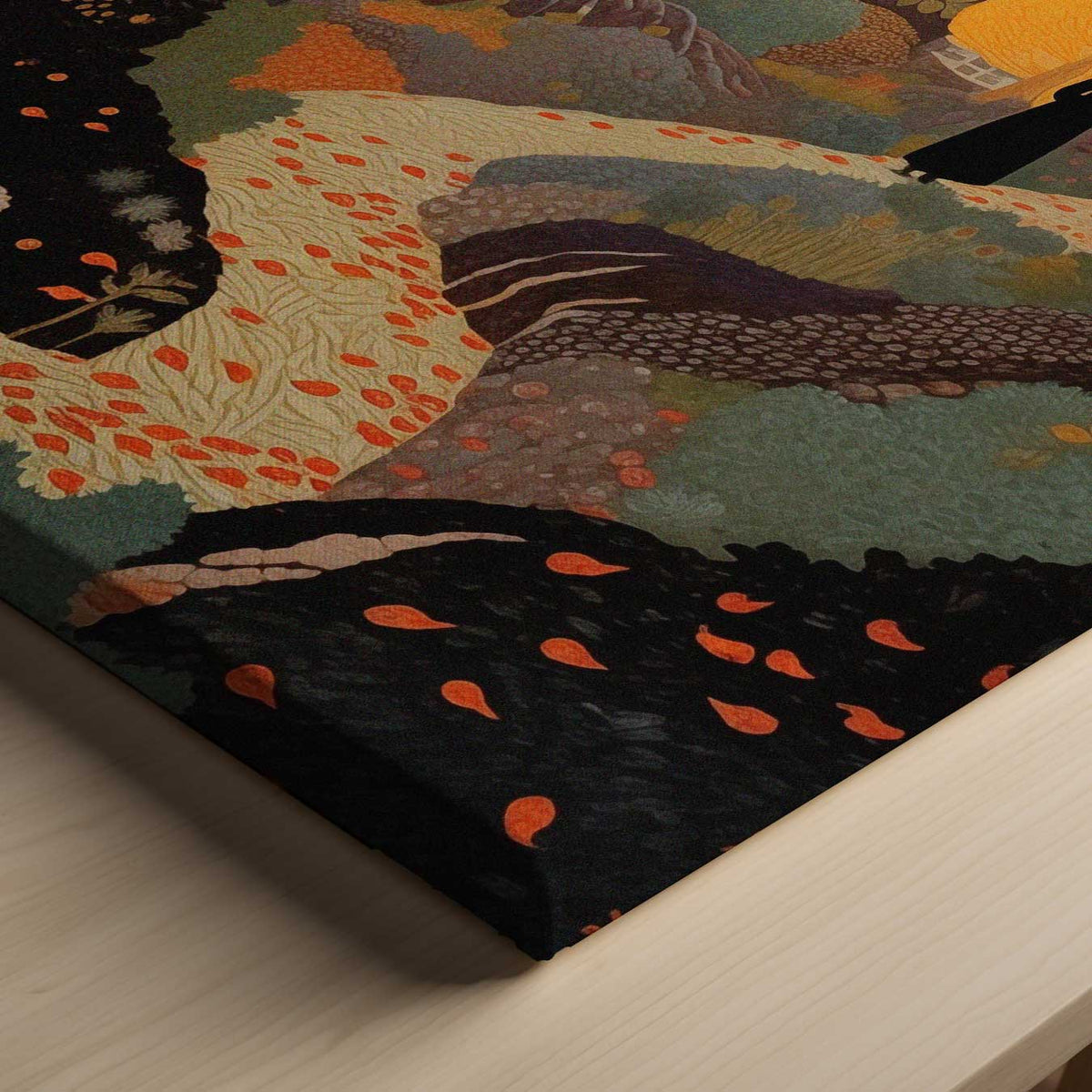Herfstlandschap met Villa – canvas kunstwerk als wanddecoratie