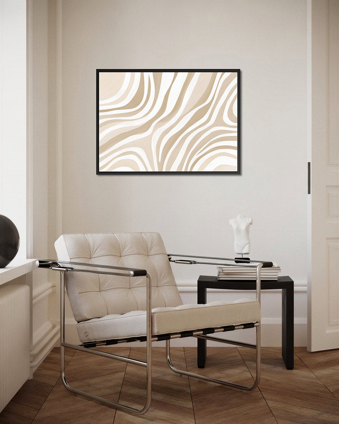 Golvende lijnen – Liggende wanddecoratie – kunstwerk op canvas, dibond of plexiglas